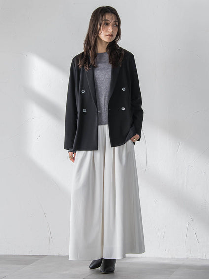 シャンブレーイージーキュロットパンツ≪手洗い可能≫