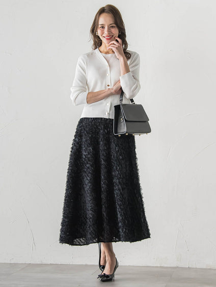 LUCINDAリブニットVカーディガン