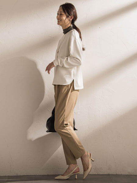 【WEB限定】《暖色美》裏起毛クルーネックトップス≪手洗い≫