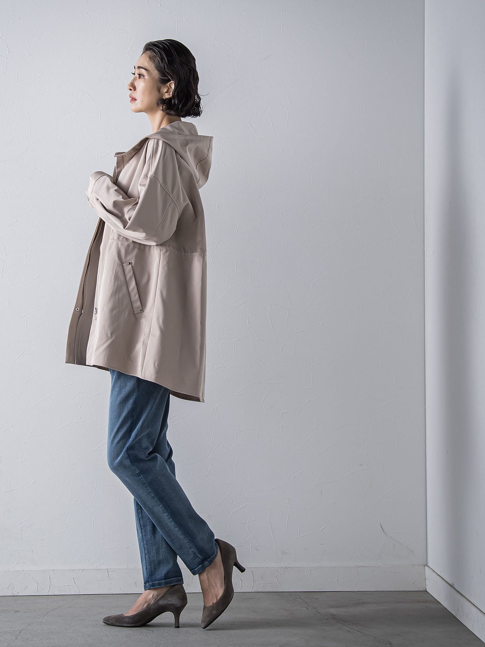 【大きいサイズ】”シルエットの変化が楽しめる”ストレッチマウンテンパーカー