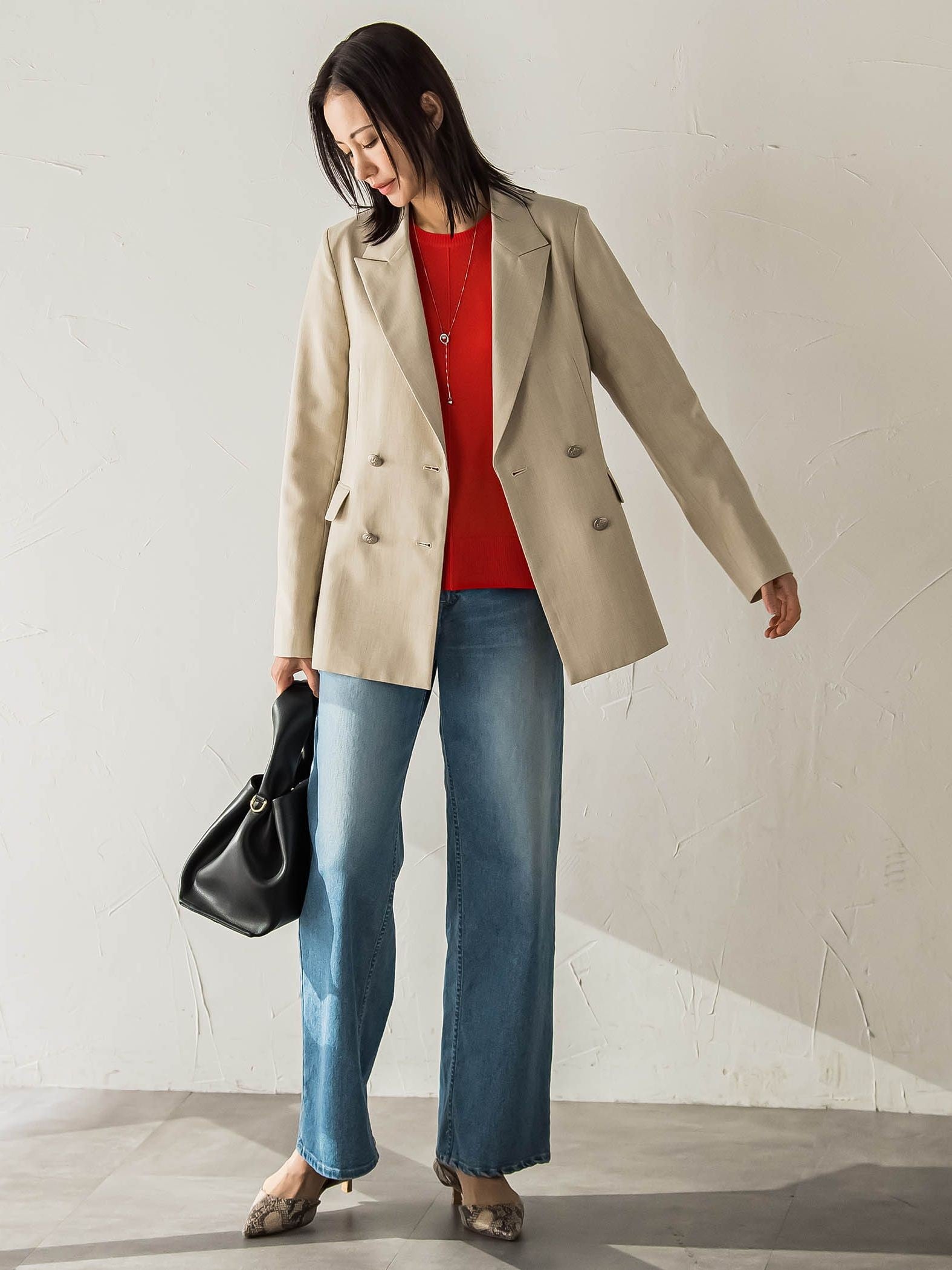 【WEB限定】ウォッシャブルウールクルーネックニット≪洗える≫