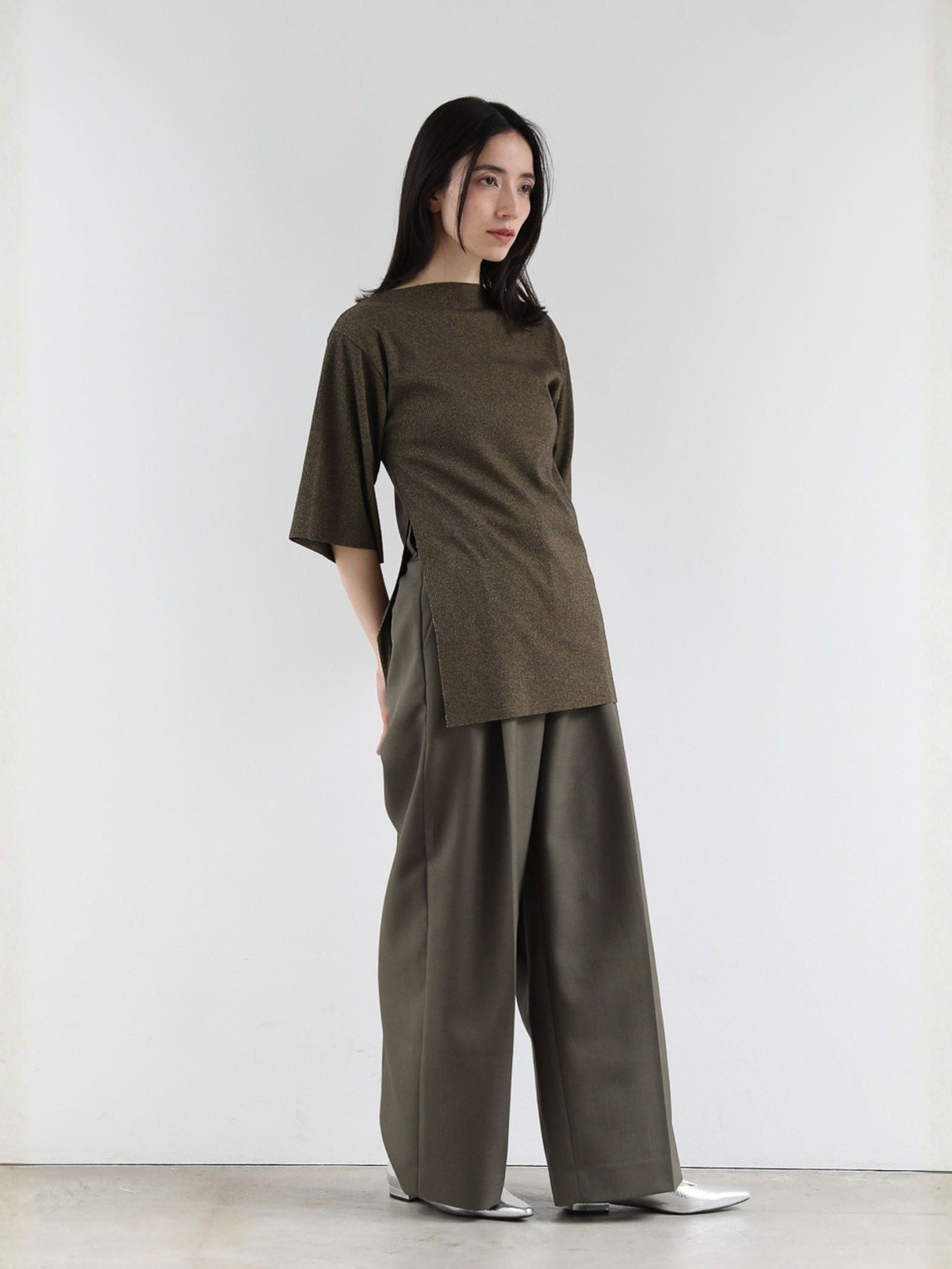 Side slit rib T【日本製】≪手洗い可能≫