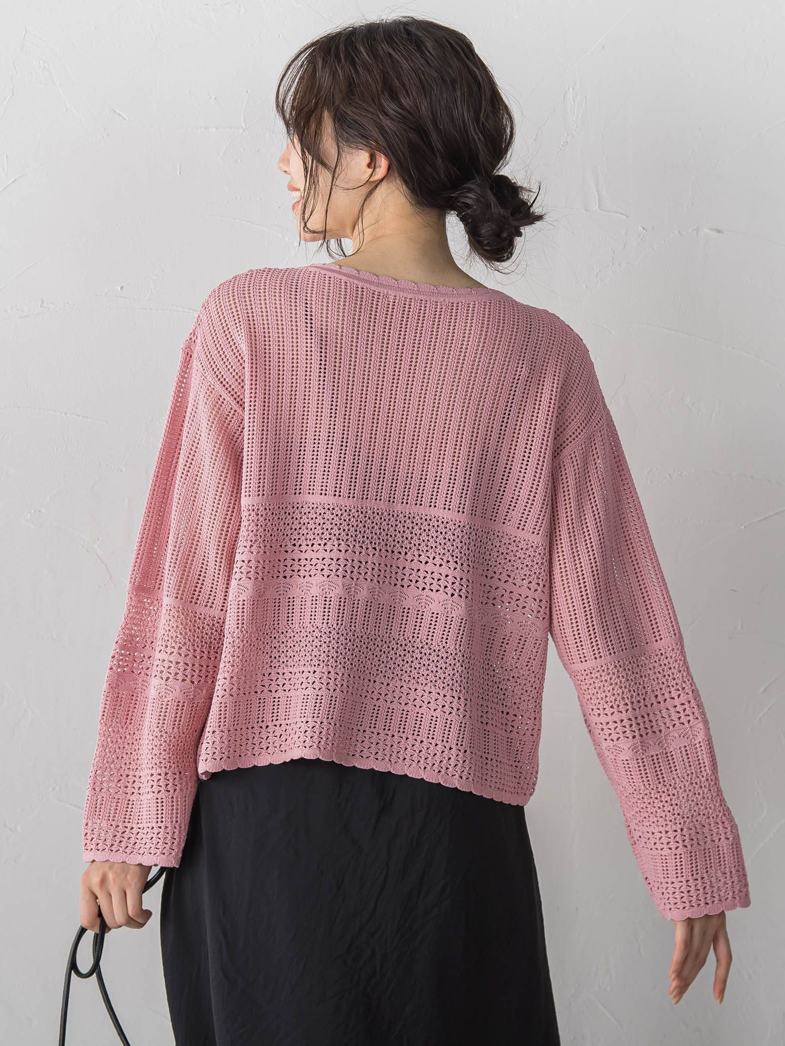 レース柄ニット