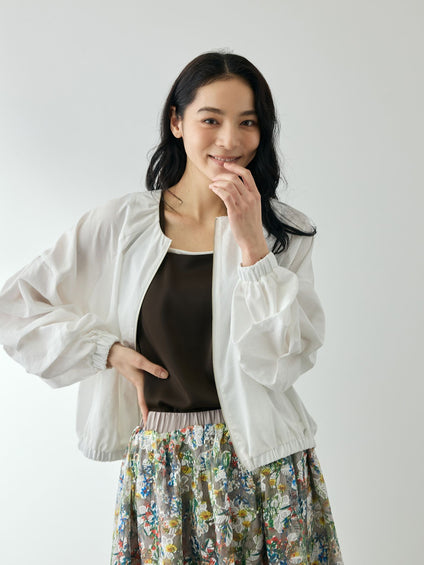 ホイップスリーブノーカラーブルゾン