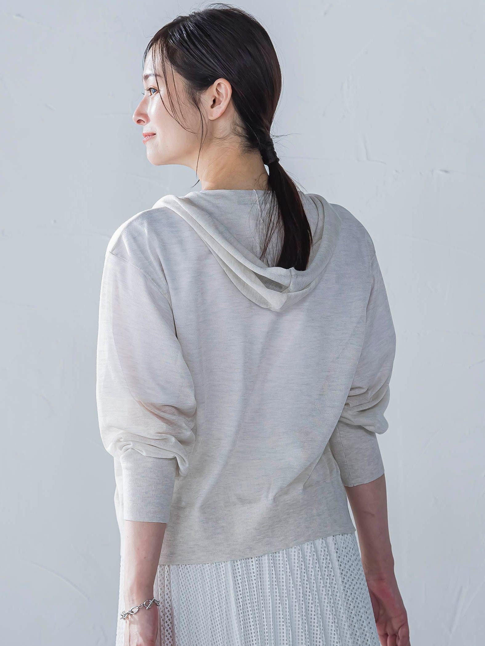 【一部店舗限定販売】シアーニットジップパーカー≪手洗い可能≫