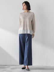 セルロースデニムワイドパンツ