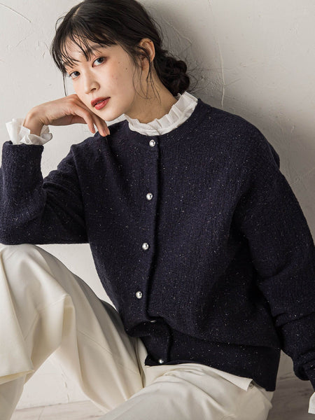 フクレジャガードニットカーディガン≪手洗い可能≫