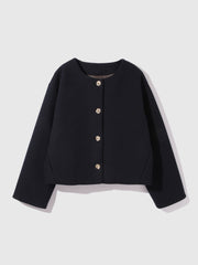 ウールチョウジャージーノーカラージャケット