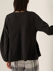 カットジョーゼットウエストタックブラウス≪手洗い可能≫