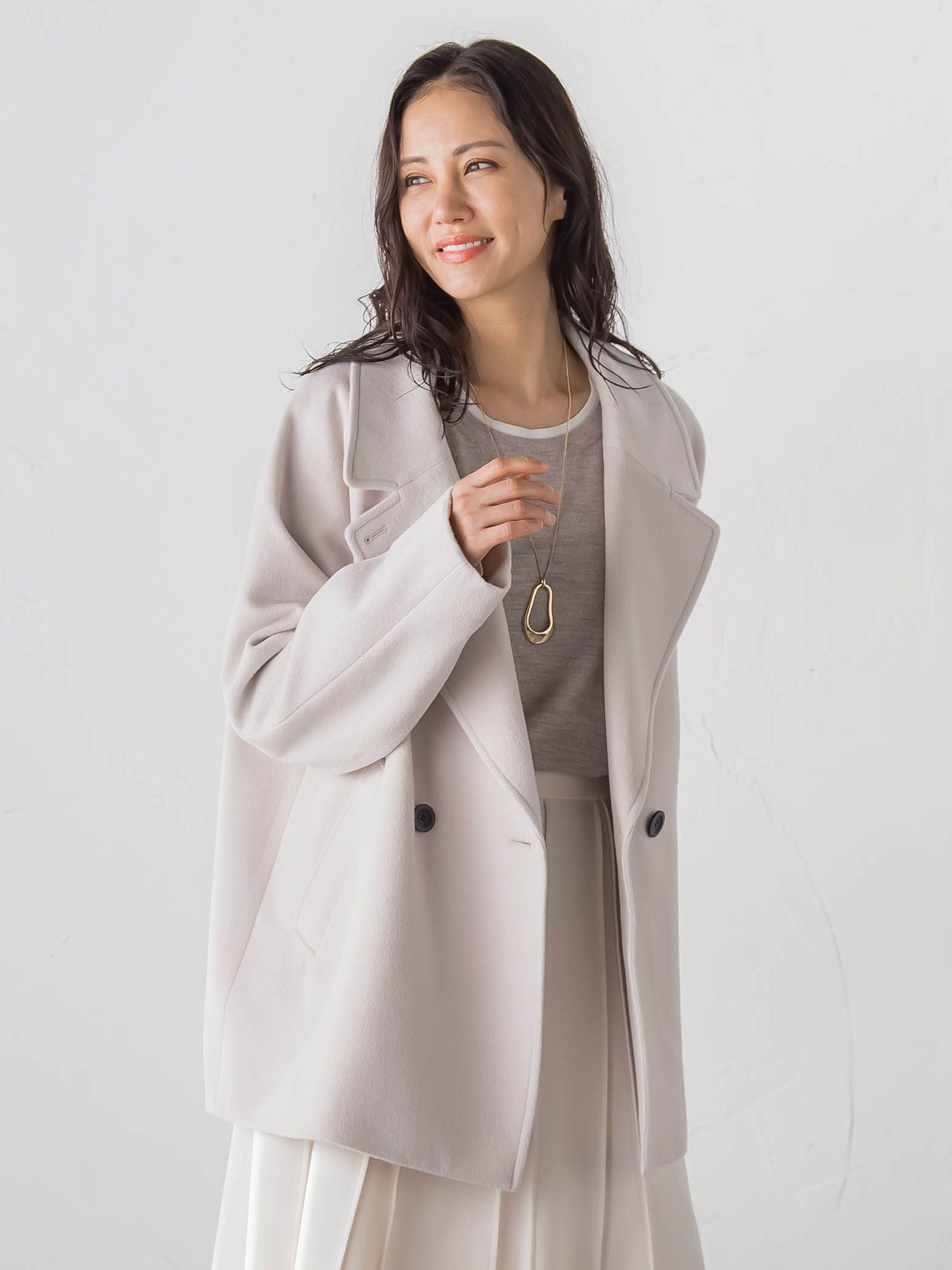 プレミアムウールカシミヤショートコート