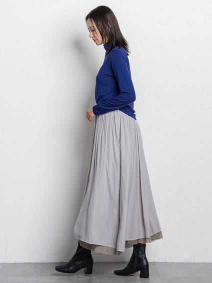 【WEB限定】吸湿発熱スムースストレッチタートルカットソー