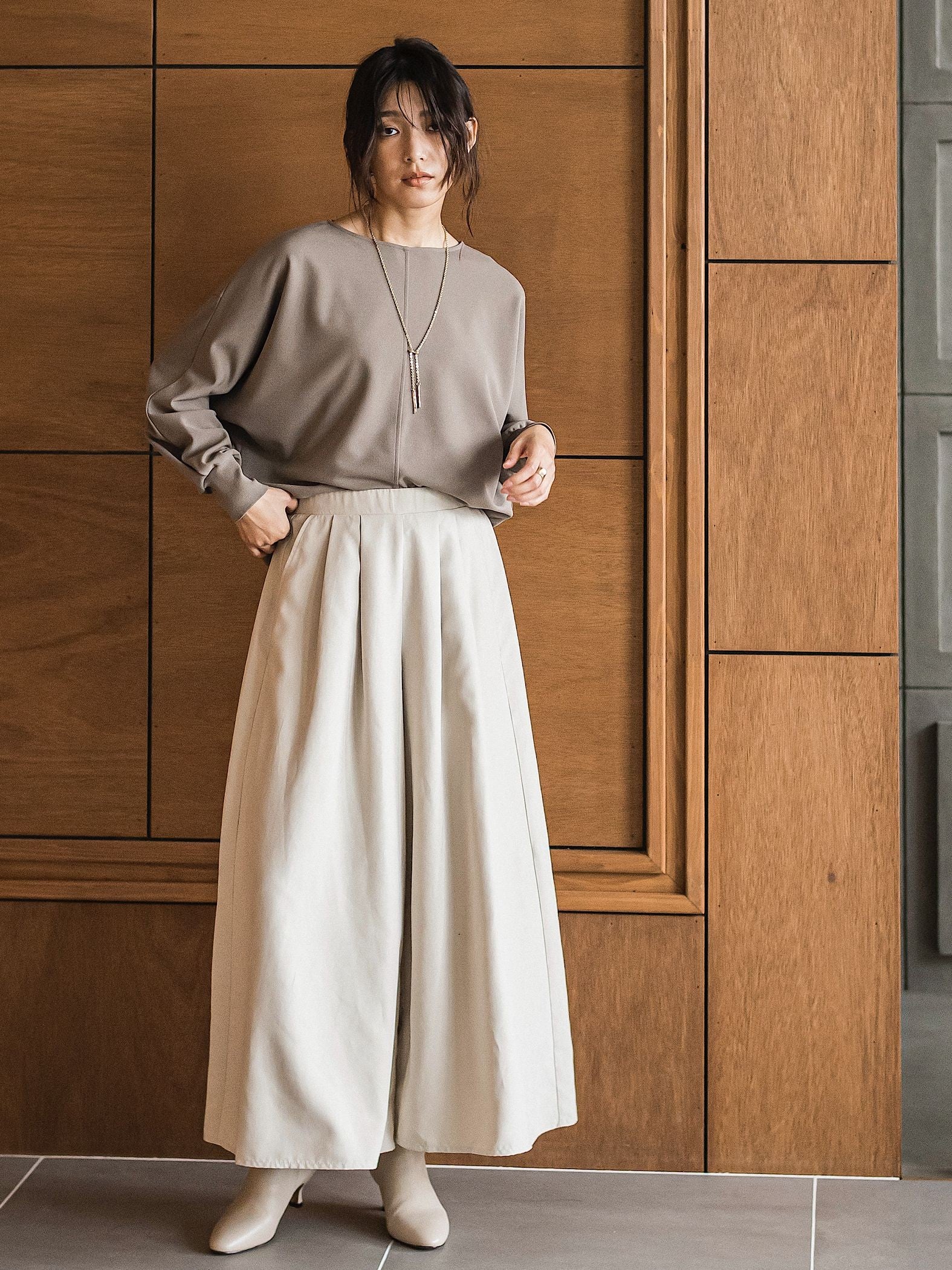 【ゆるっと上品】私に似合うキュロットパンツ≪手洗い可能≫