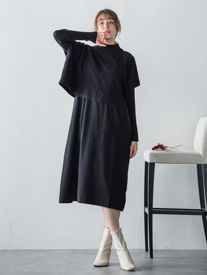 ケーブルTOPS＆ニットワンピースSET ≪手洗い可能≫