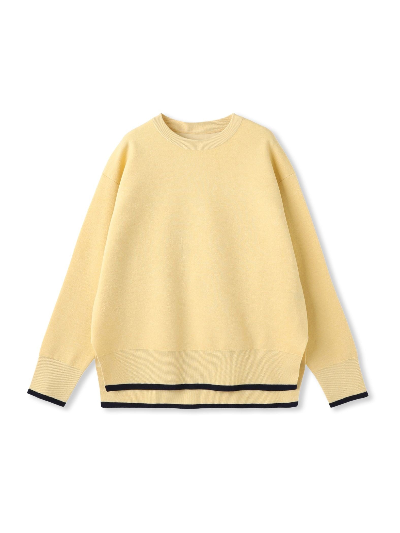 配色クルーネックニット≪洗える≫