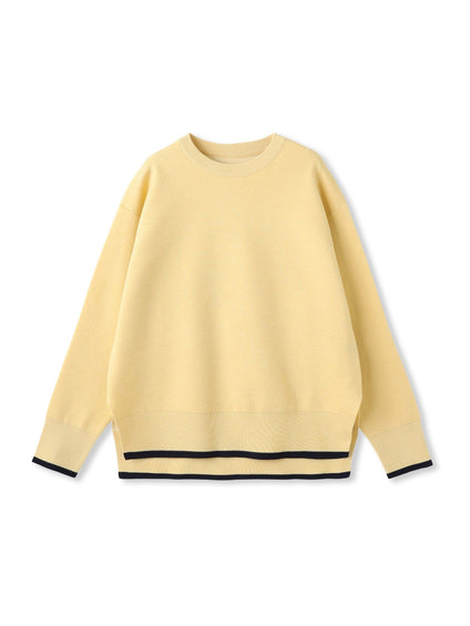 配色クルーネックニット≪洗える≫