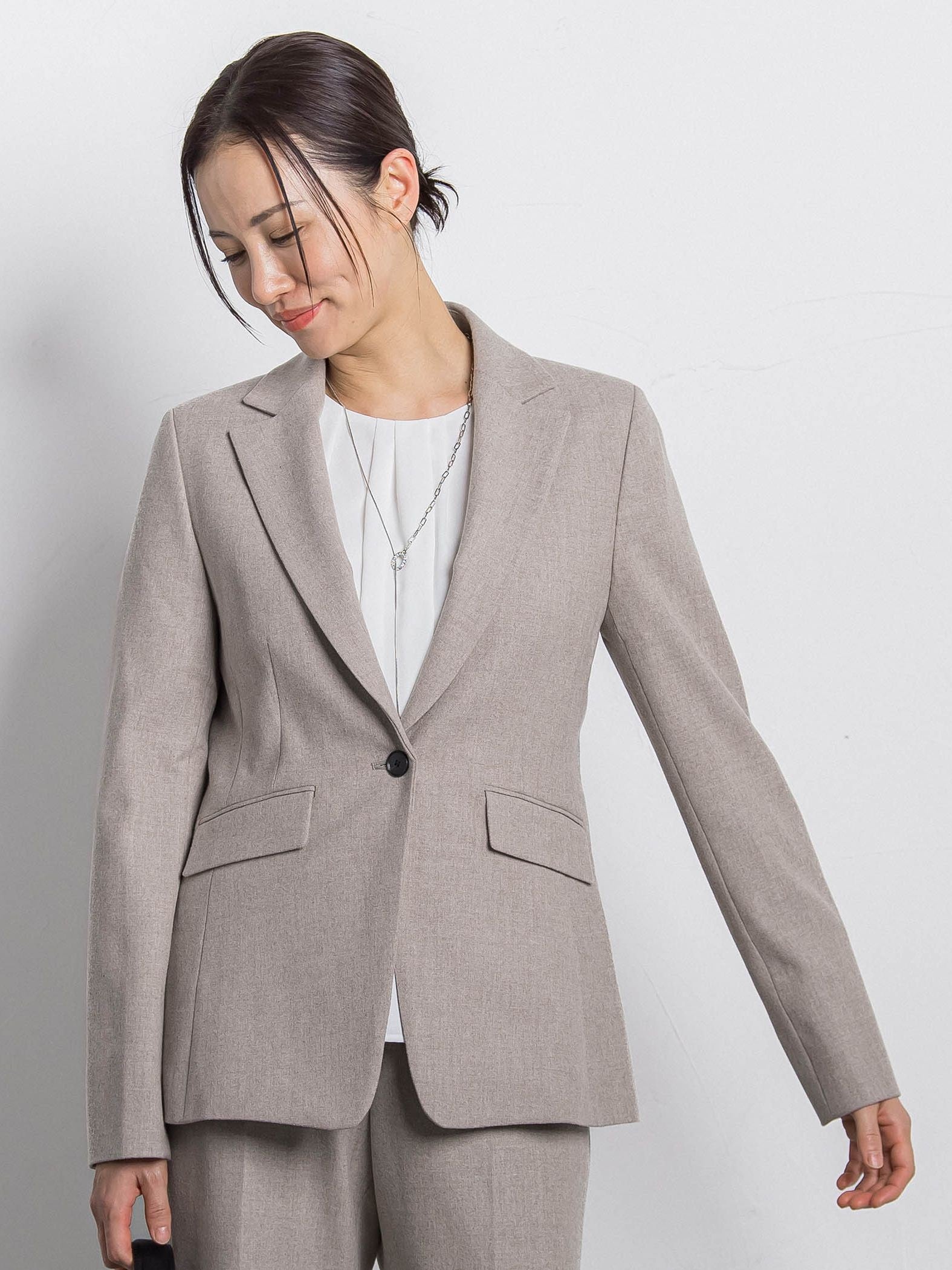 両面起毛テーラードジャケット≪洗える/セットアップ対応≫