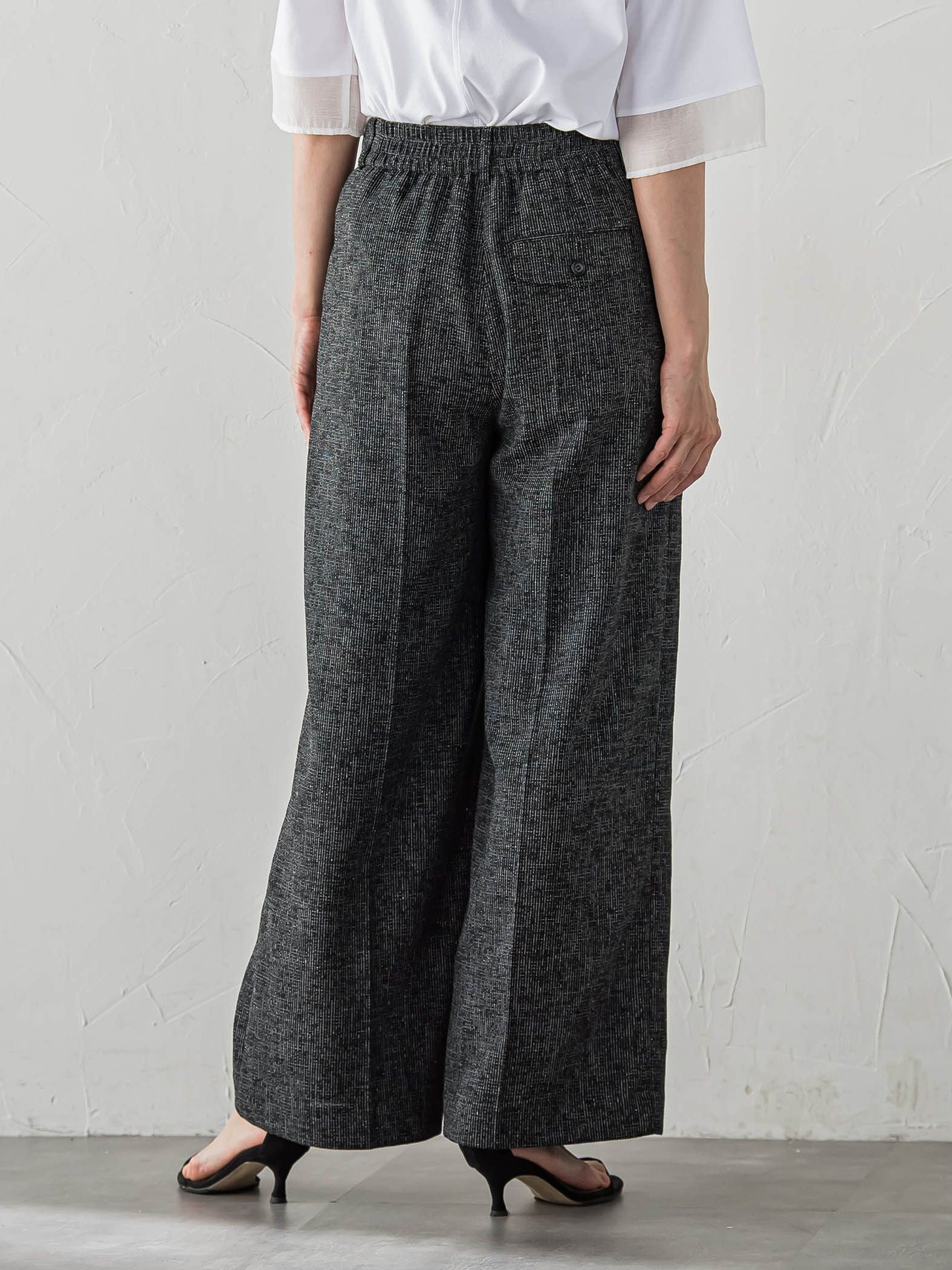メッシュツイードワイドパンツ