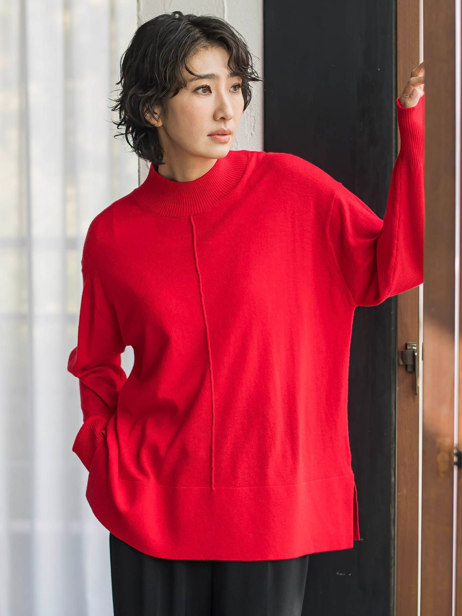 【新色追加】ファインウールハイネックニット