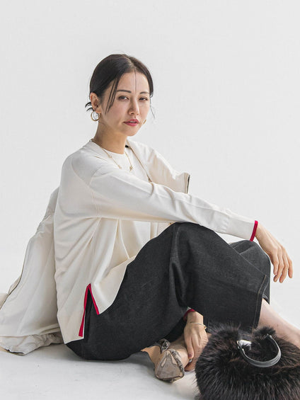 【WEB限定】カラー配色ニット≪洗える≫