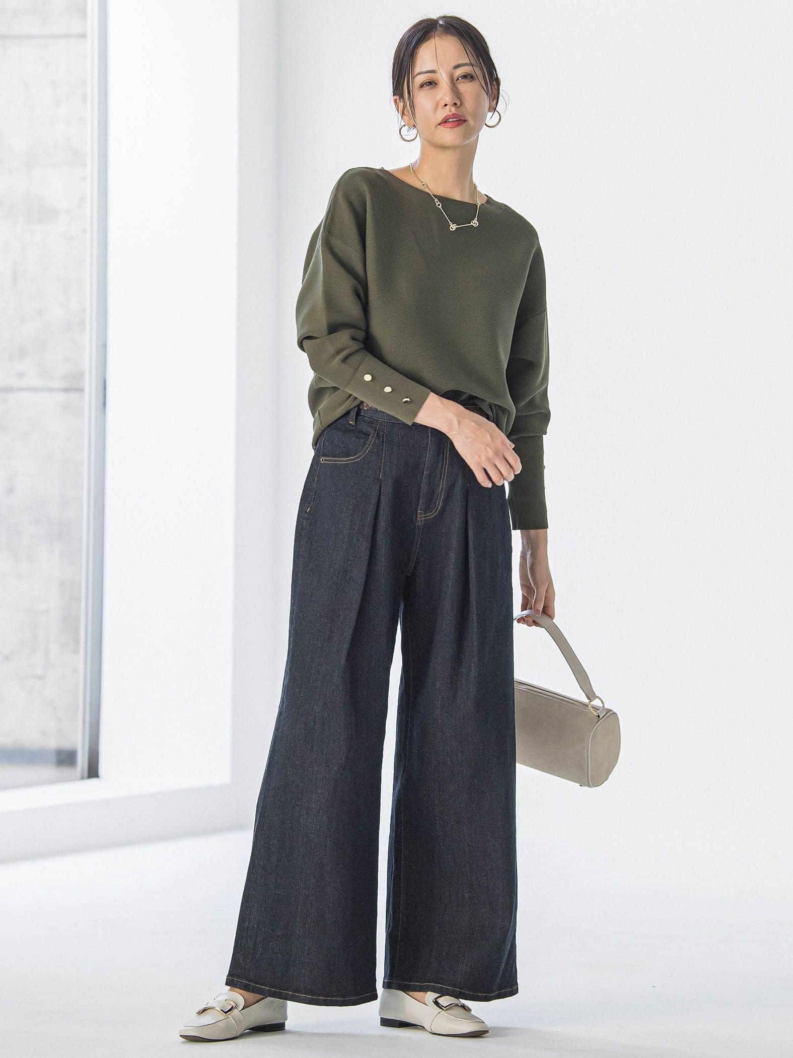 【WEB限定】ソデボタンガーターニット≪11号あり/洗える≫