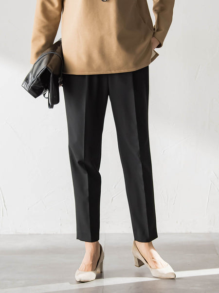 【WEB限定】美シルエット裏起毛ストレッチパンツ≪13号あり/毛玉防止≫