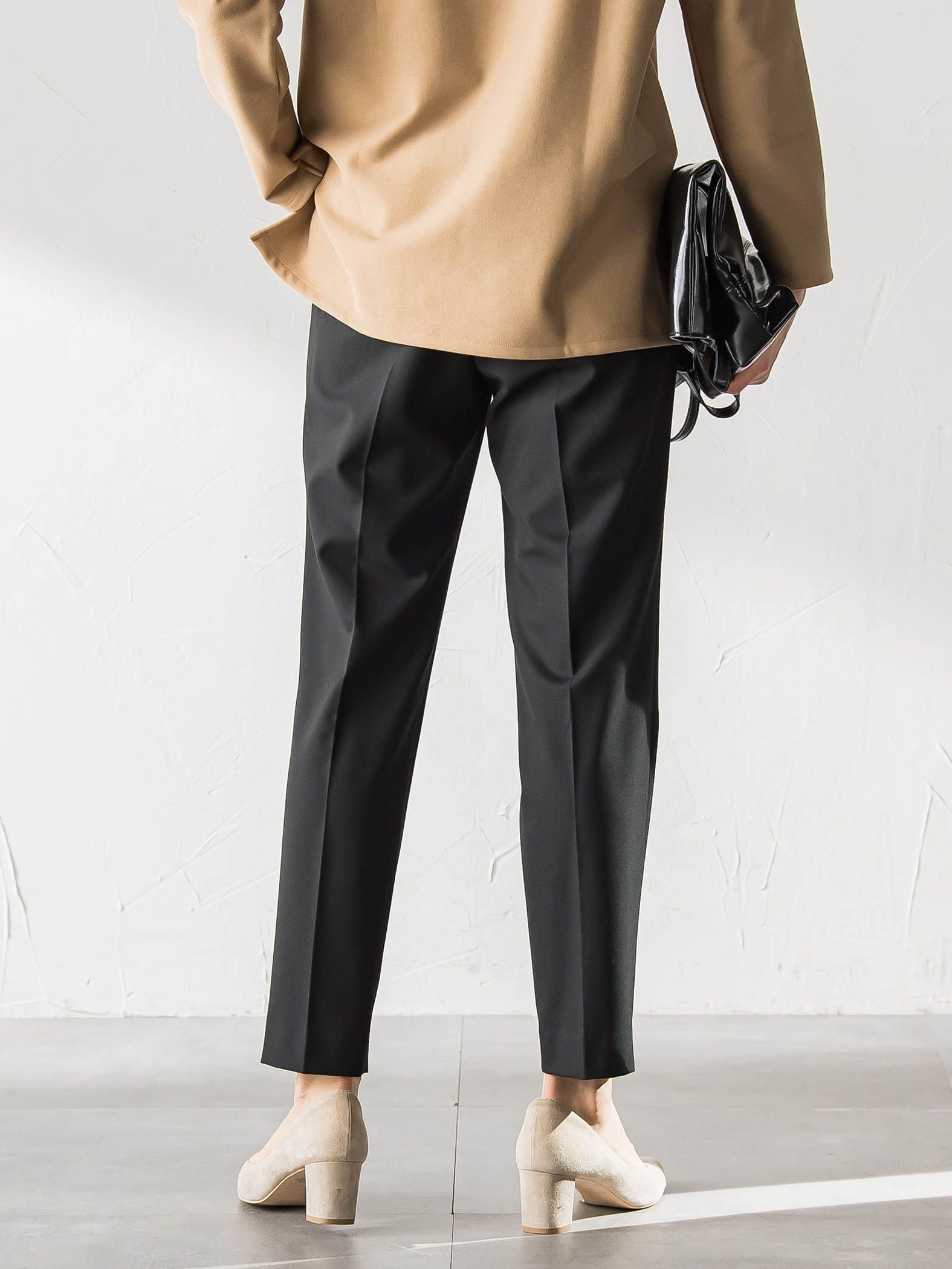 【WEB限定】美シルエット裏起毛ストレッチパンツ≪13号あり/毛玉防止≫