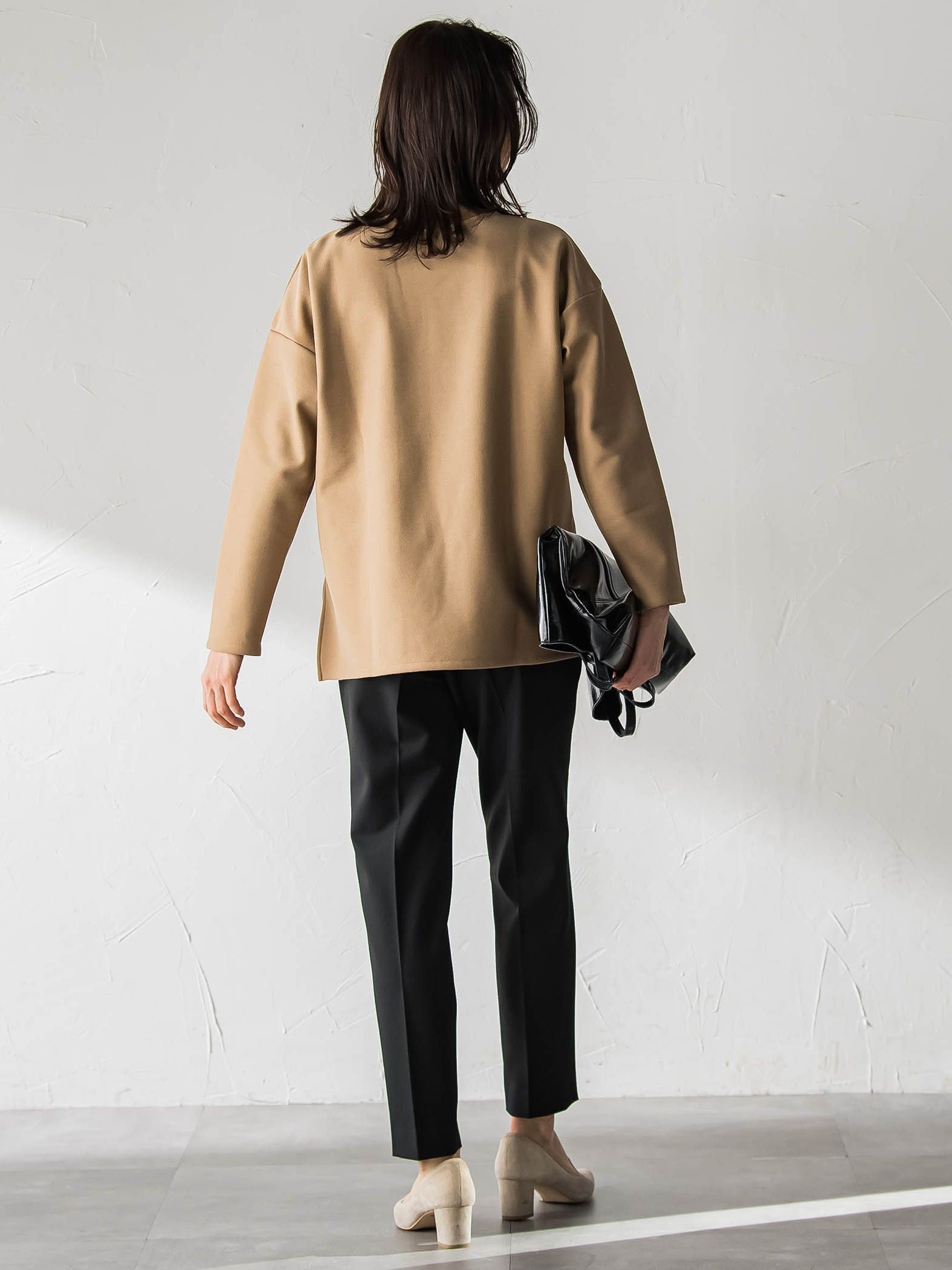 【WEB限定】美シルエット裏起毛ストレッチパンツ≪13号あり/毛玉防止≫