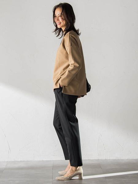 【WEB限定】美シルエット裏起毛ストレッチパンツ≪13号あり/毛玉防止≫