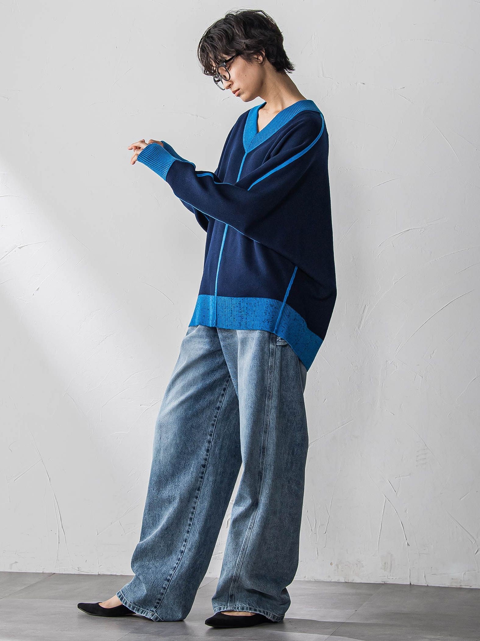 【新色追加】今日の気分で着回せるリバーシブルニット≪手洗い可能≫