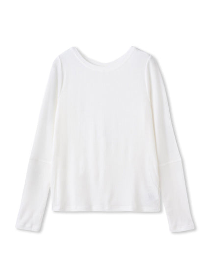 ”肌が喜ぶ”前後2WAYクルーネックロンT≪手洗い可能≫