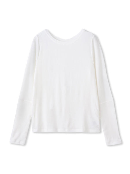 ”肌が喜ぶ”前後2WAYクルーネックロンT≪手洗い可能≫