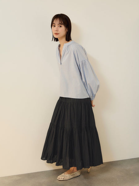 コットンローンティアードロングスカート