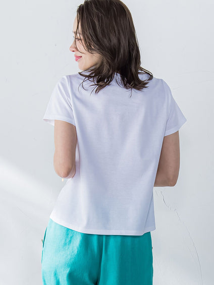 ペイズリープリントTシャツ≪洗濯機で洗える≫