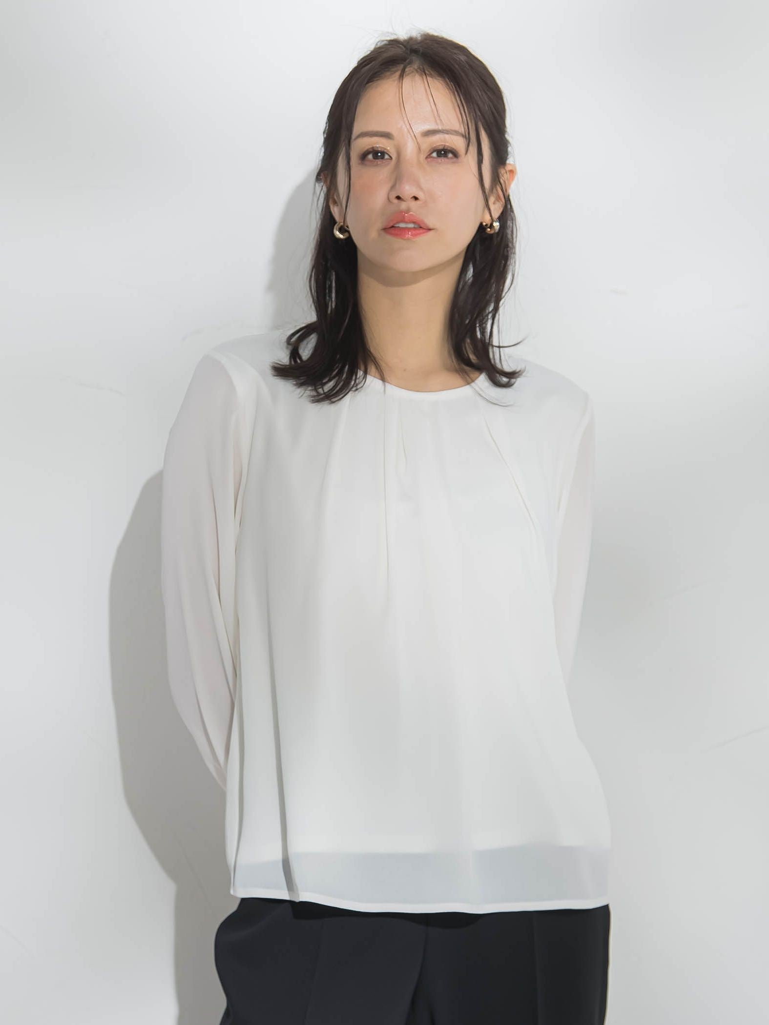 【WEB限定】透けにくい安心シフォンブラウス
