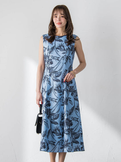 【WEB限定カラーあり】リネンライクフラワーワンピース