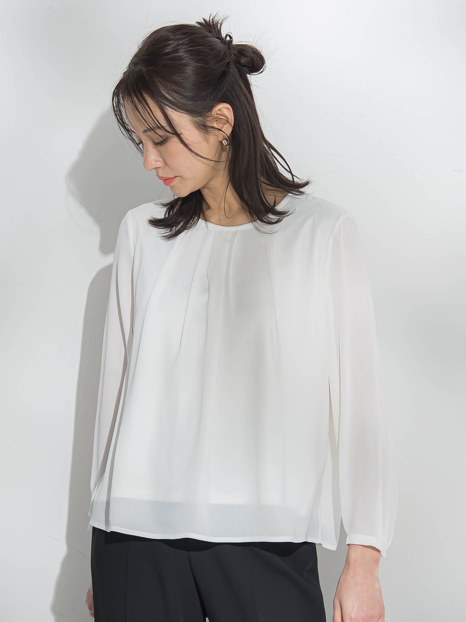【WEB限定】透けにくい安心シフォンブラウス