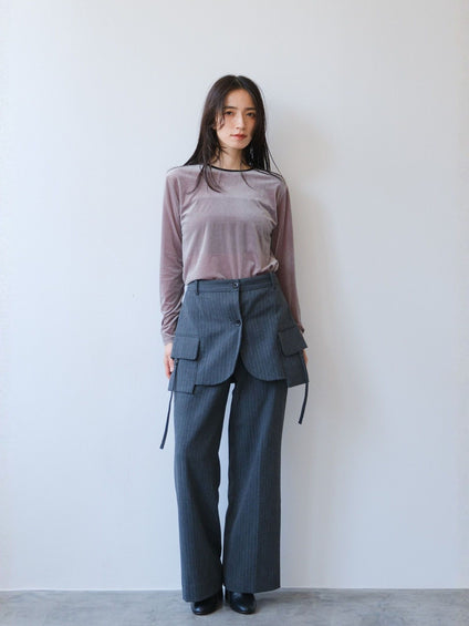 【日本製】Sheer velour ringer t　