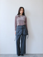 【日本製】Sheer velour ringer t　