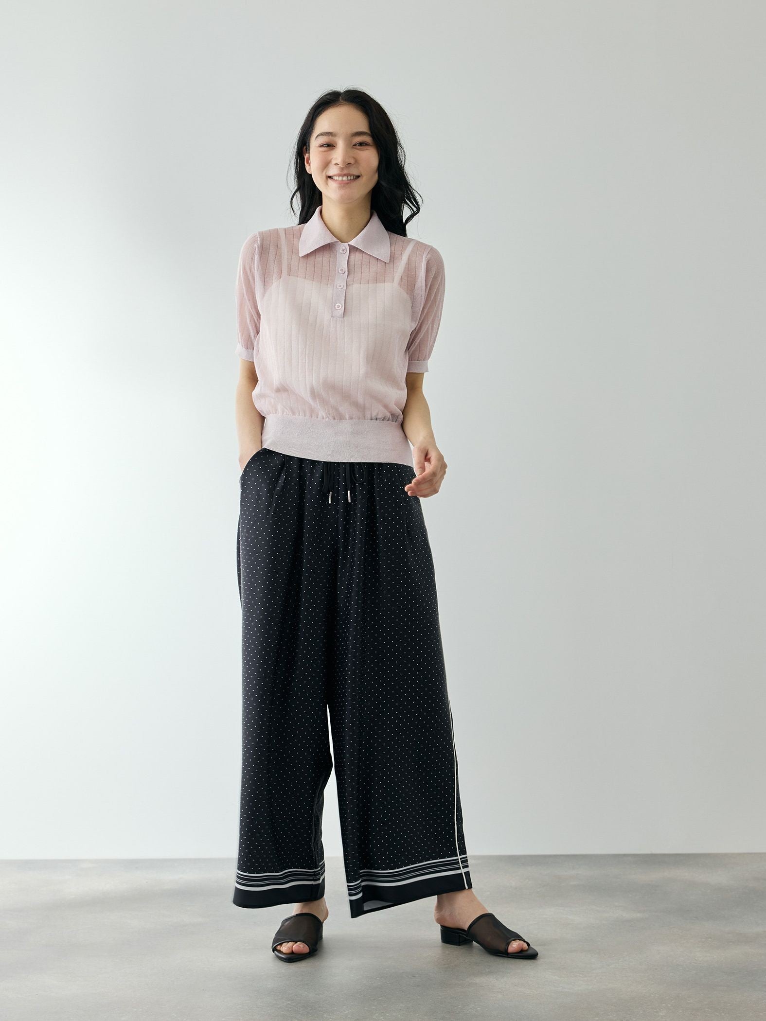 ヴィスコースポロニットプルオーバー