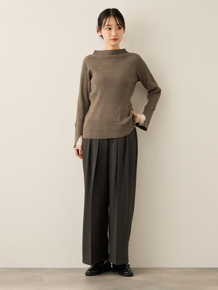 シアーカフレイヤードフウニットプルオーバー≪手洗い可能≫