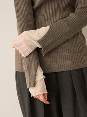 シアーカフレイヤードフウニットプルオーバー≪手洗い可能≫