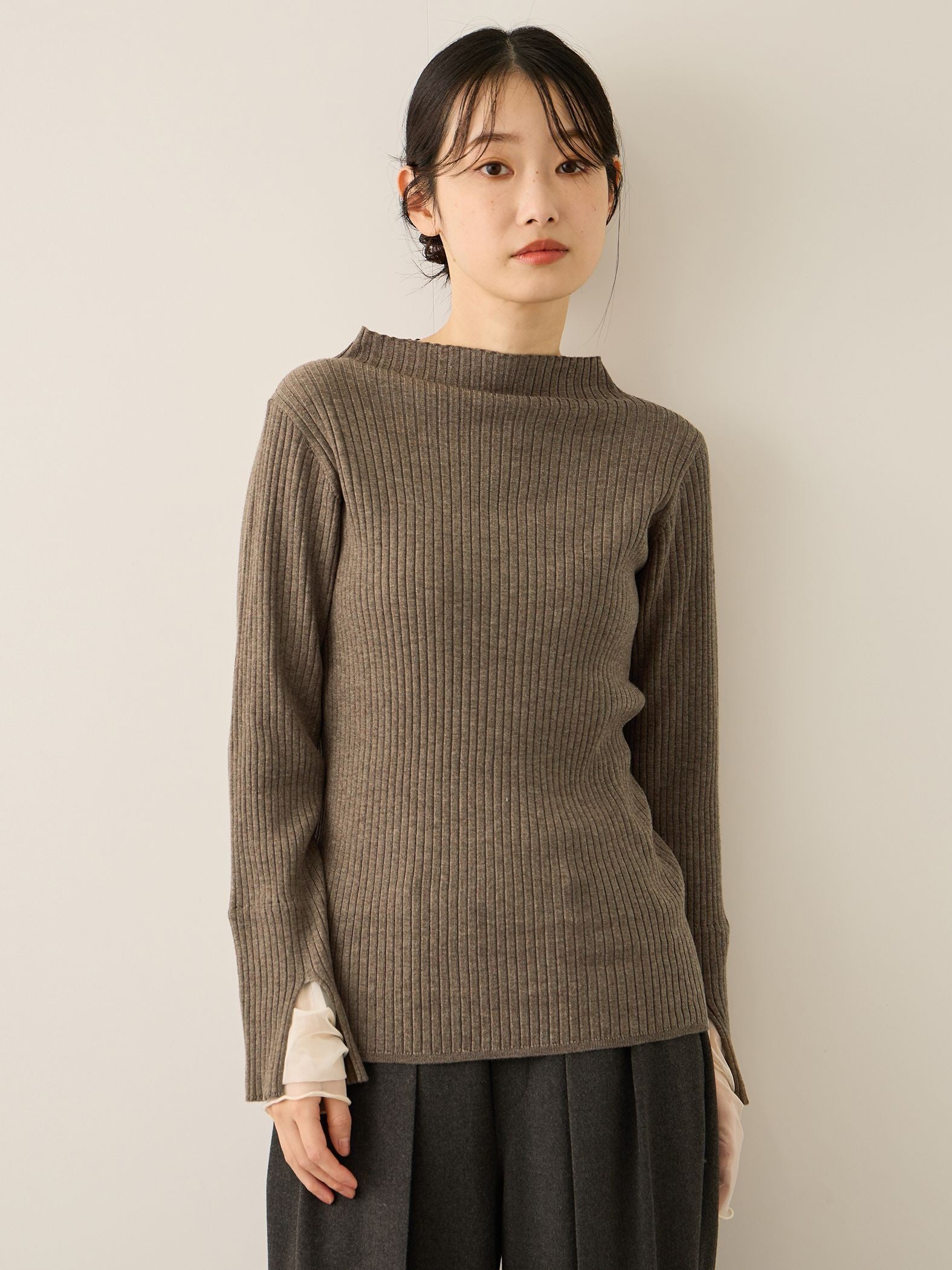 シアーカフレイヤードフウニットプルオーバー≪手洗い可能≫