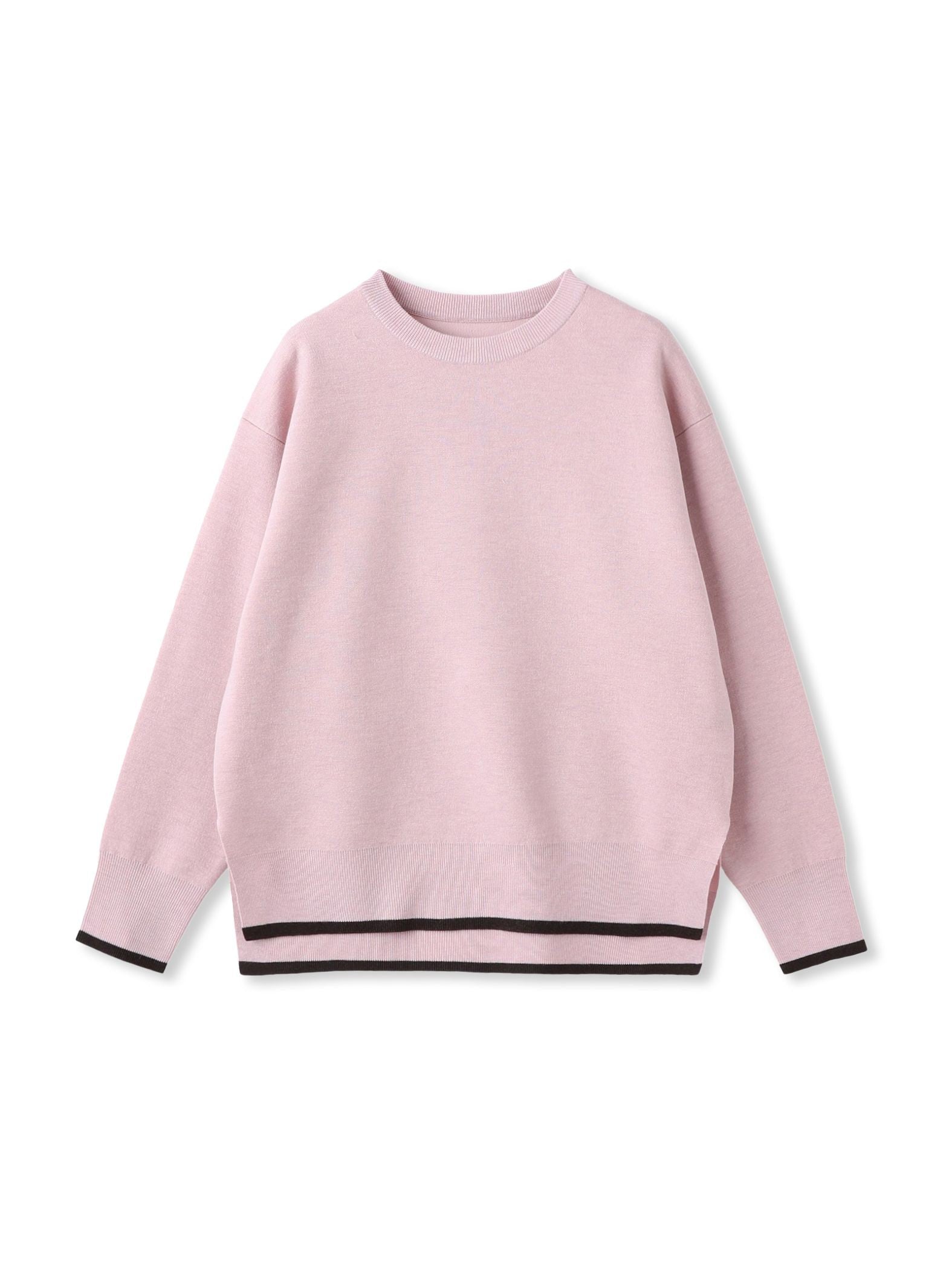 配色クルーネックニット≪洗える≫