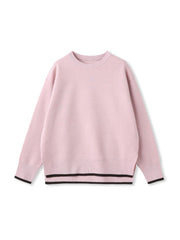 配色クルーネックニット≪洗える≫