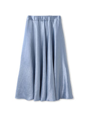 サテンフレアースカート