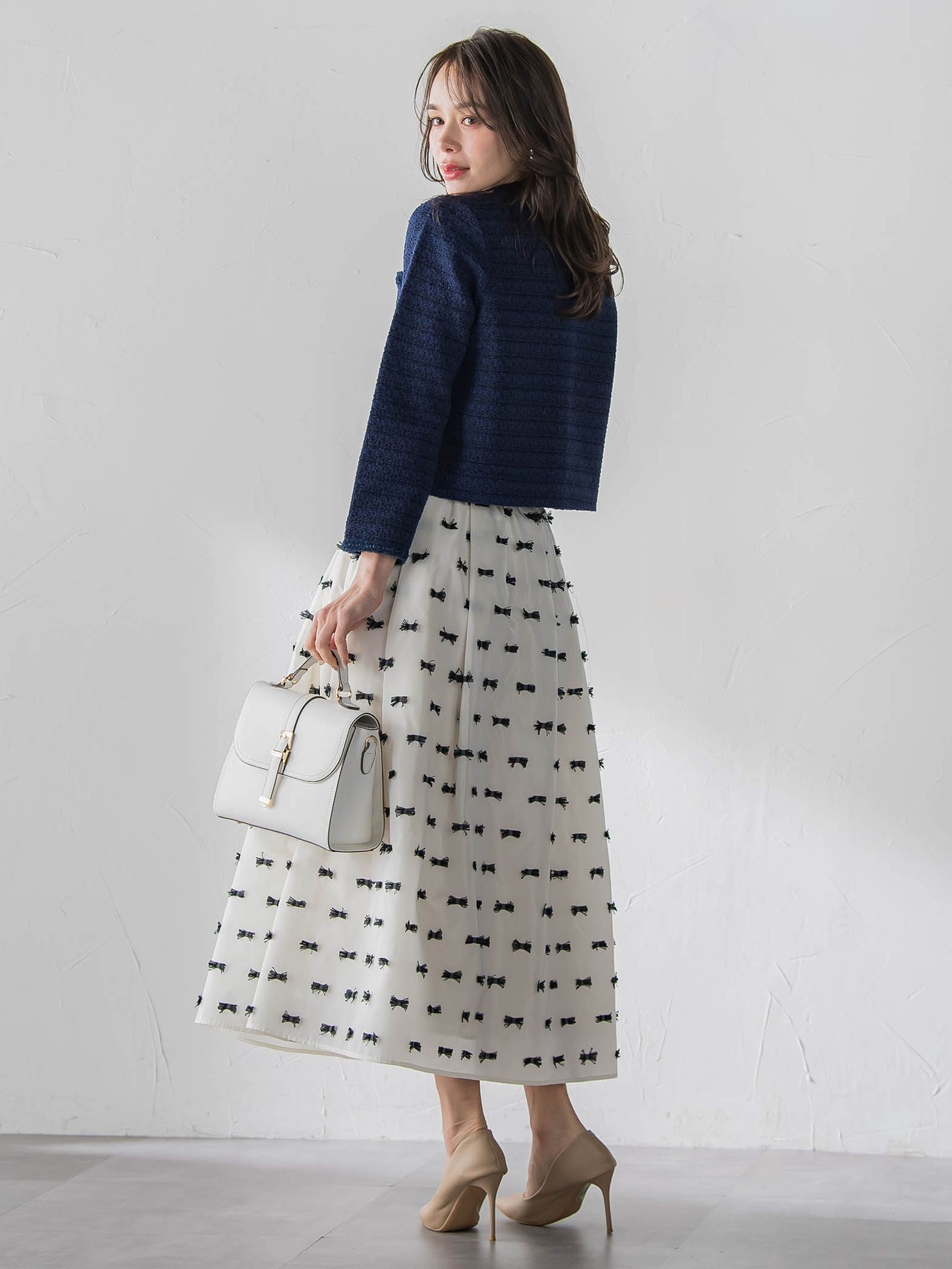 ツイードニットカーディガン