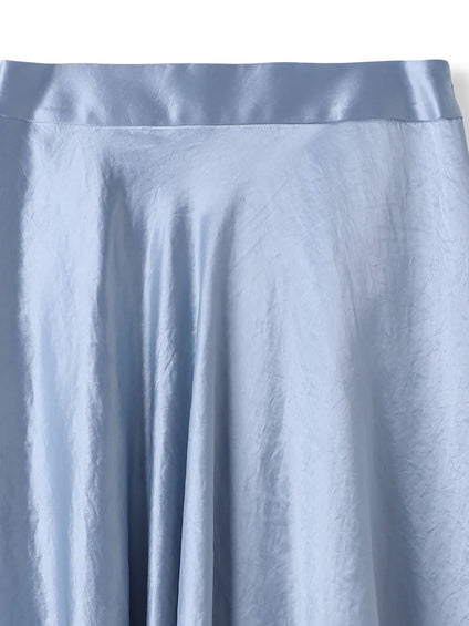 サテンフレアースカート