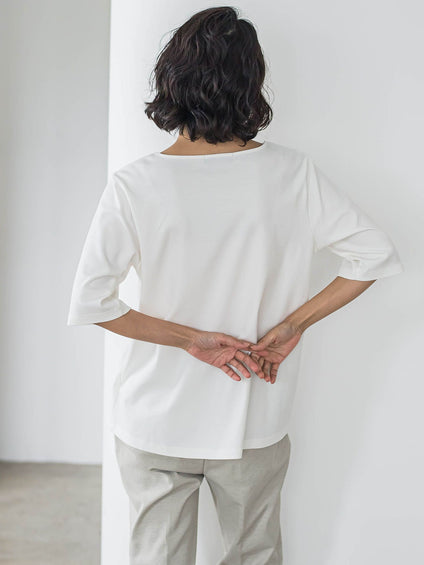 【大きいサイズ】【biyori】刺繍ロゴTシャツ≪洗濯機で洗える≫