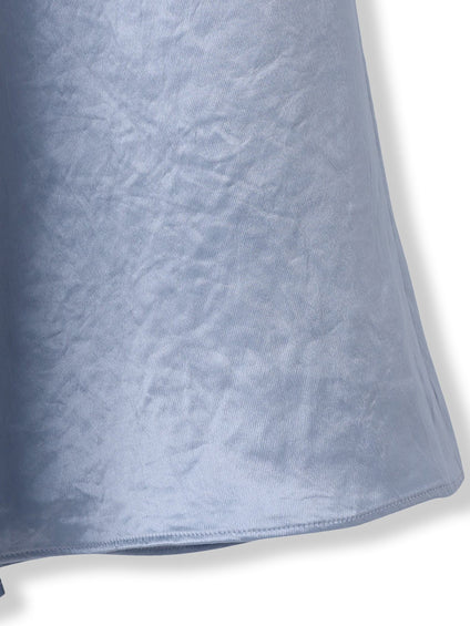 サテンフレアースカート