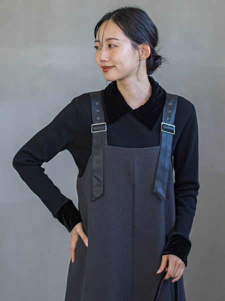 ベロア襟付きニット≪手洗い可能≫